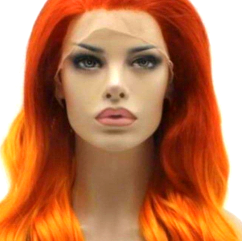 (Human Hair Blend )Super Red Orange Ombre